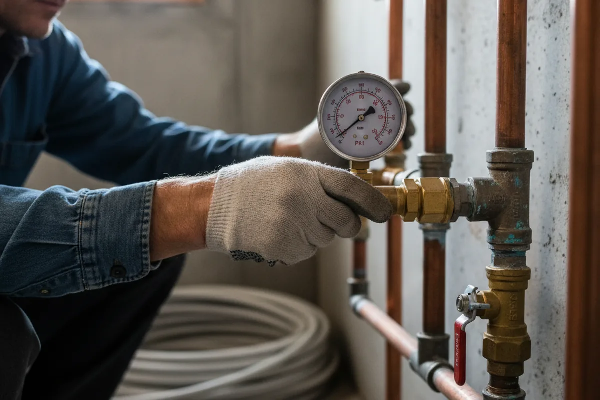 Pressure testing a repaired line during Water Line Repair in Rembert